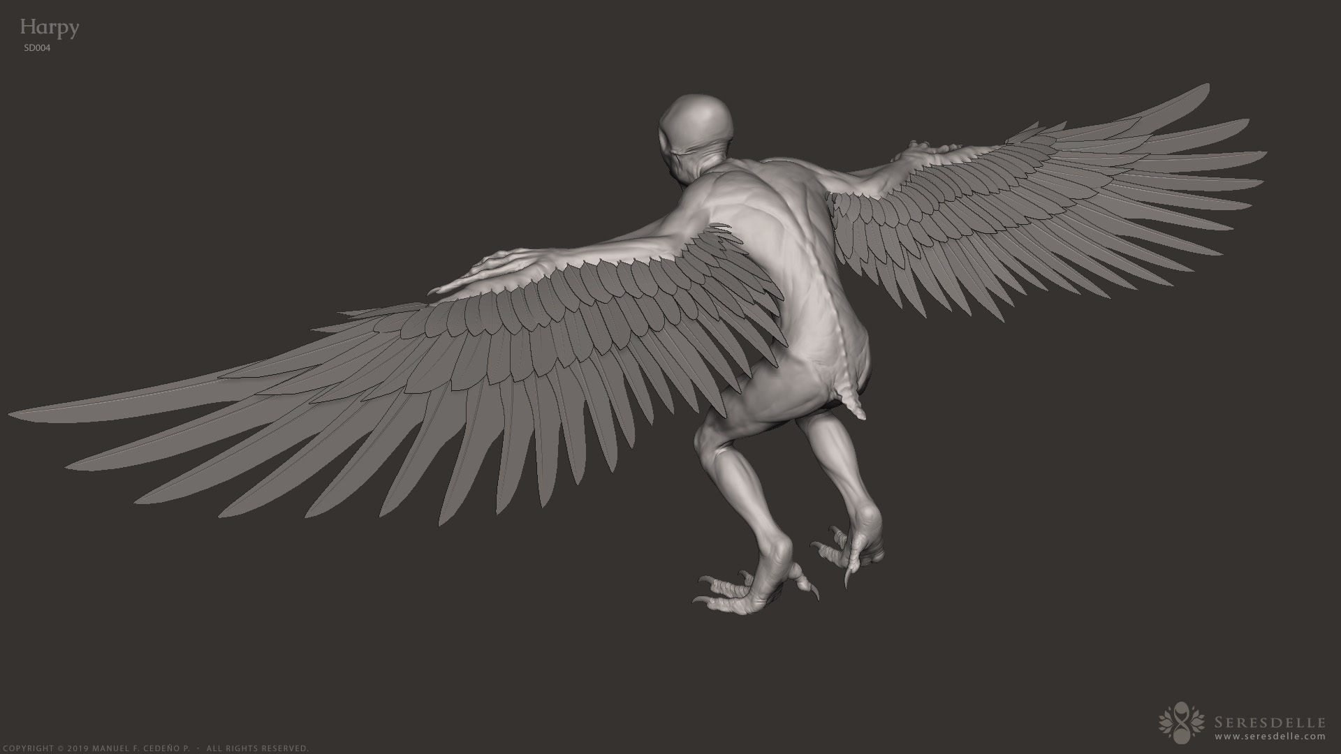 Harpy - Highpoly Sculpture 3D model_3