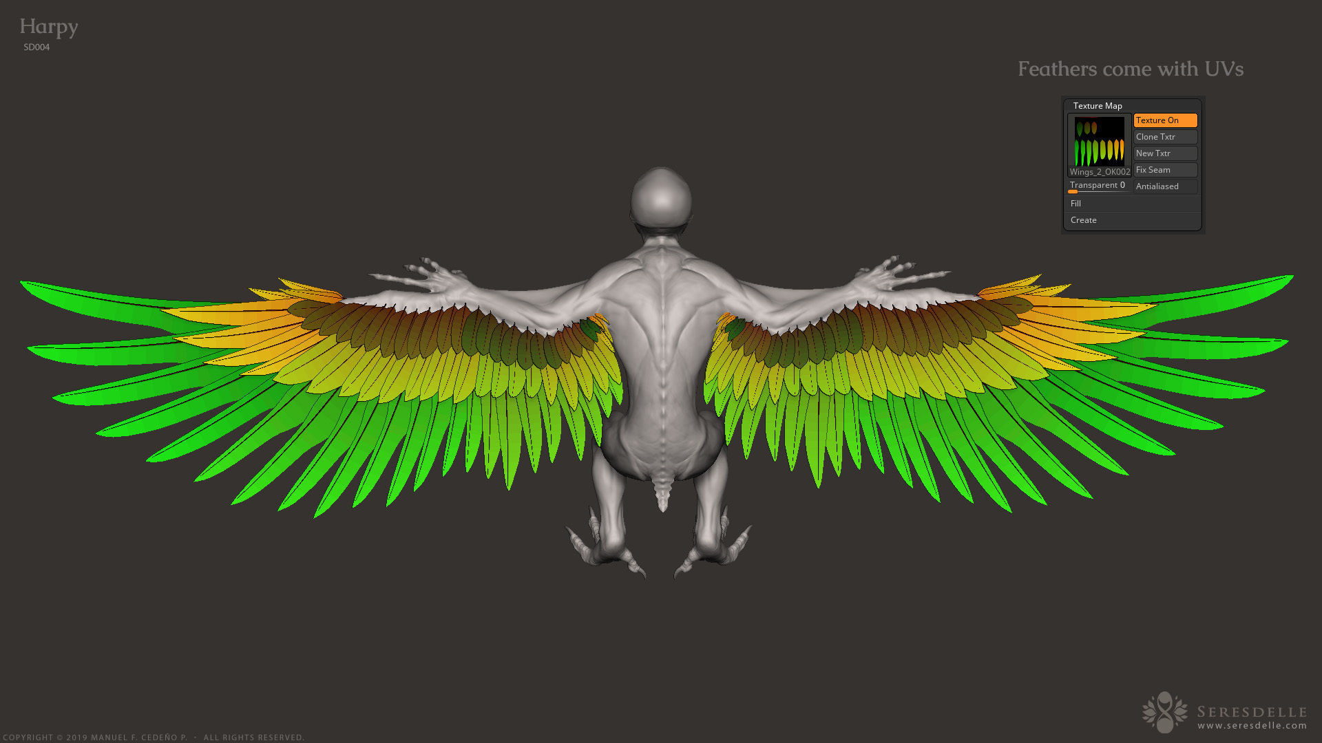 Harpy - Highpoly Sculpture 3D model_27
