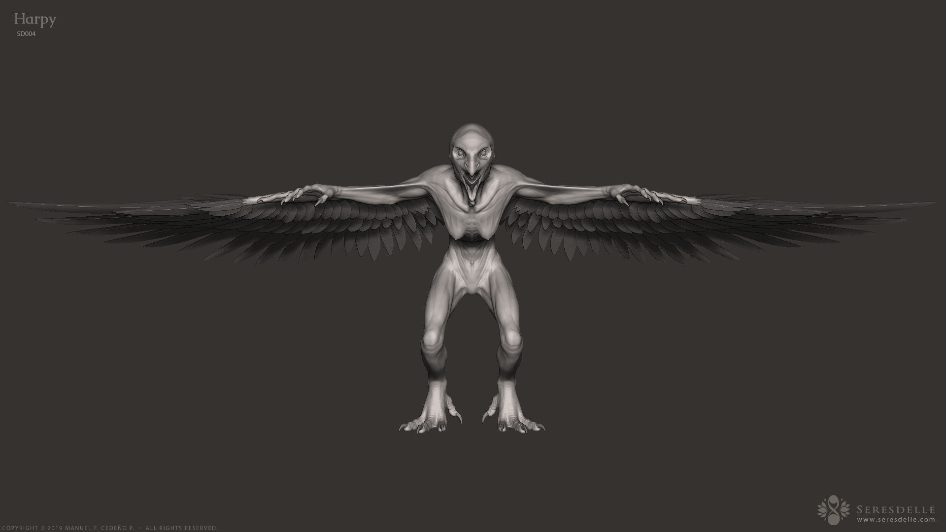 Harpy - Highpoly Sculpture 3D model_4