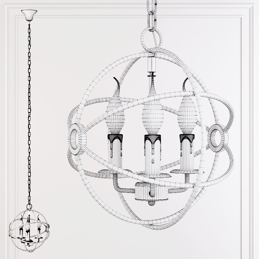 RH FOUCAULT S ORB CHANDELIER 13 Rustic 3D model_1