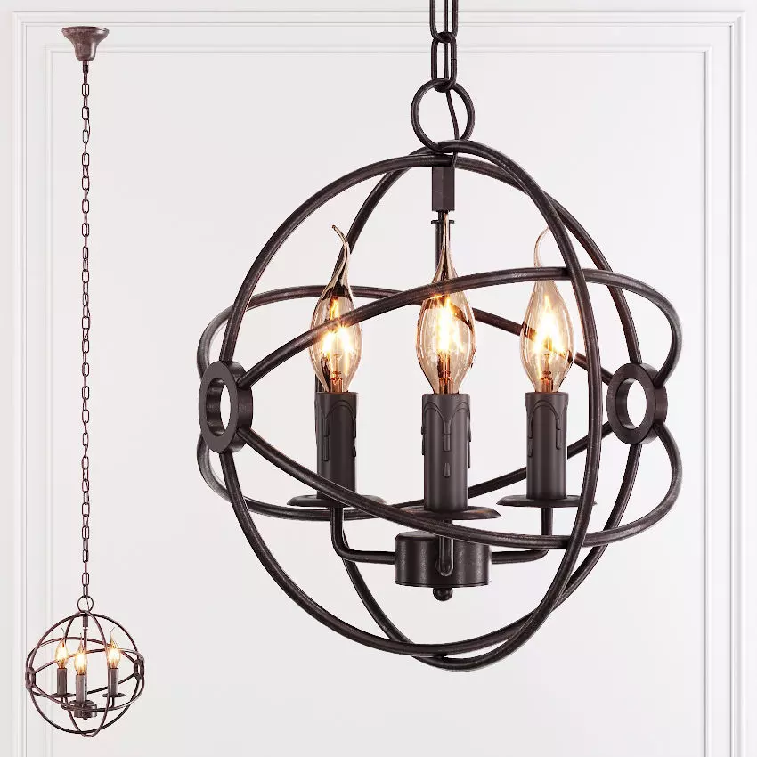 RH FOUCAULT S ORB CHANDELIER 13 Rustic 3D model_0