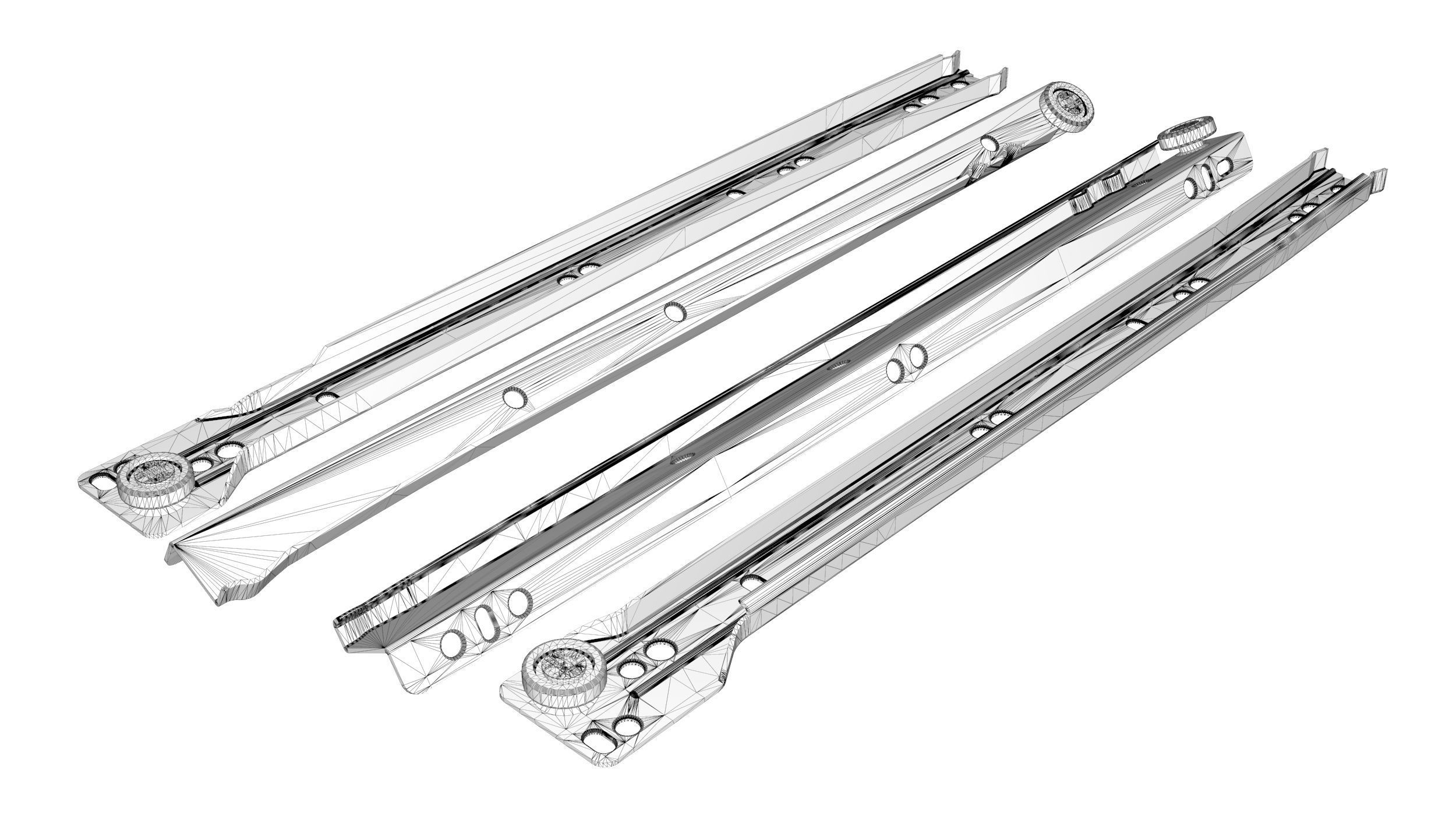 EURO Drawer Slides 35cm 3D model CGTrader