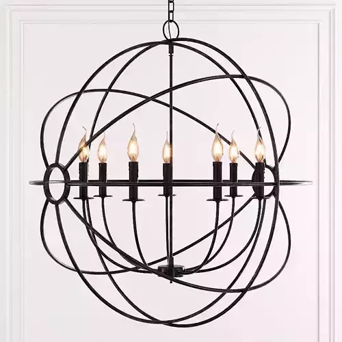 Restoration Hardware FOUCAULT S ORB CHANDELIER 32 Black