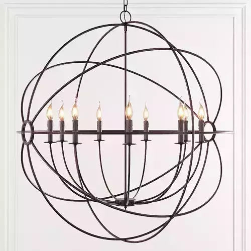Restoration Hardware FOUCAULT S ORB CHANDELIER 41 Rustic