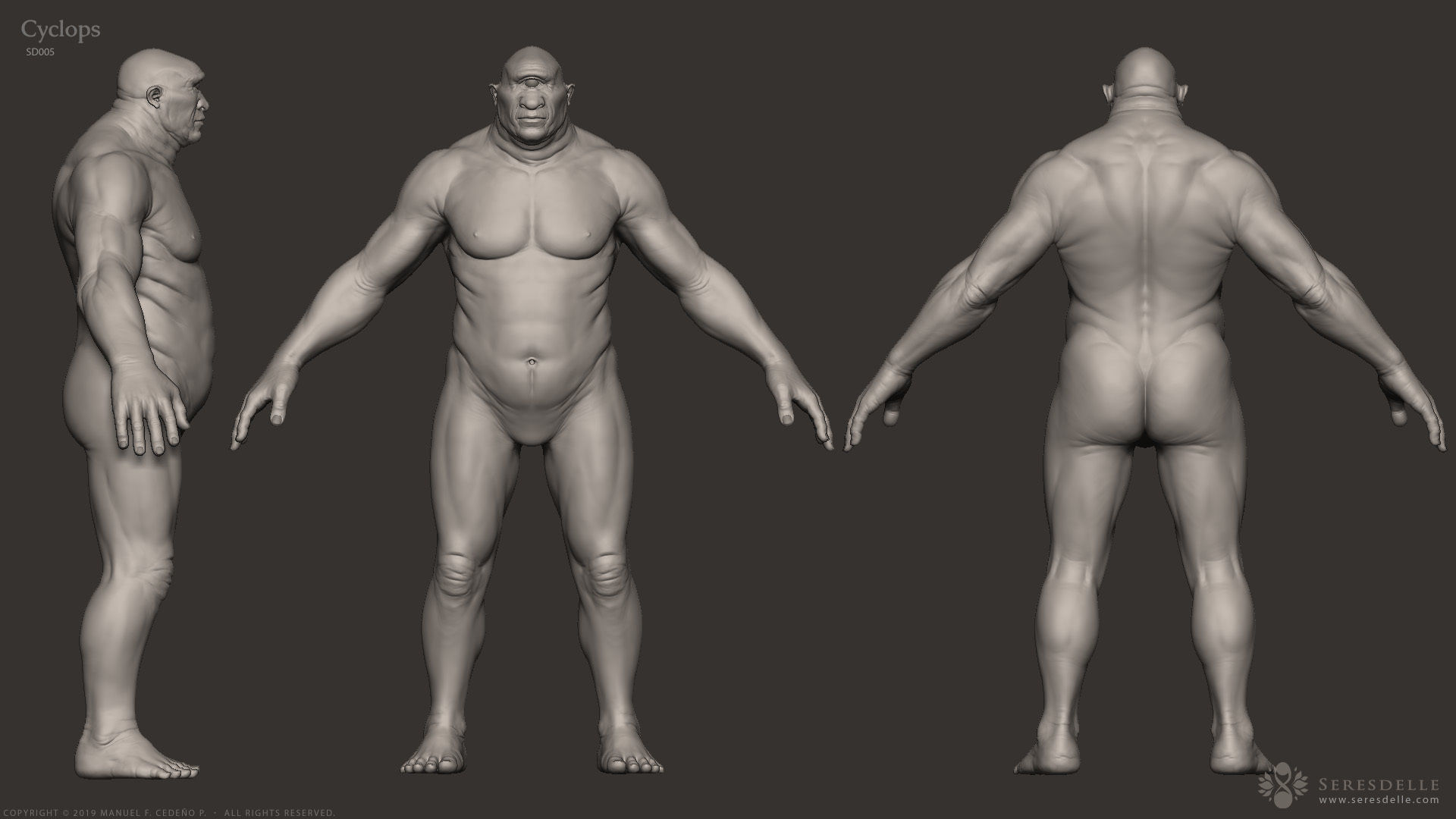 Cyclops - Highpoly Sculpture 3D model_3