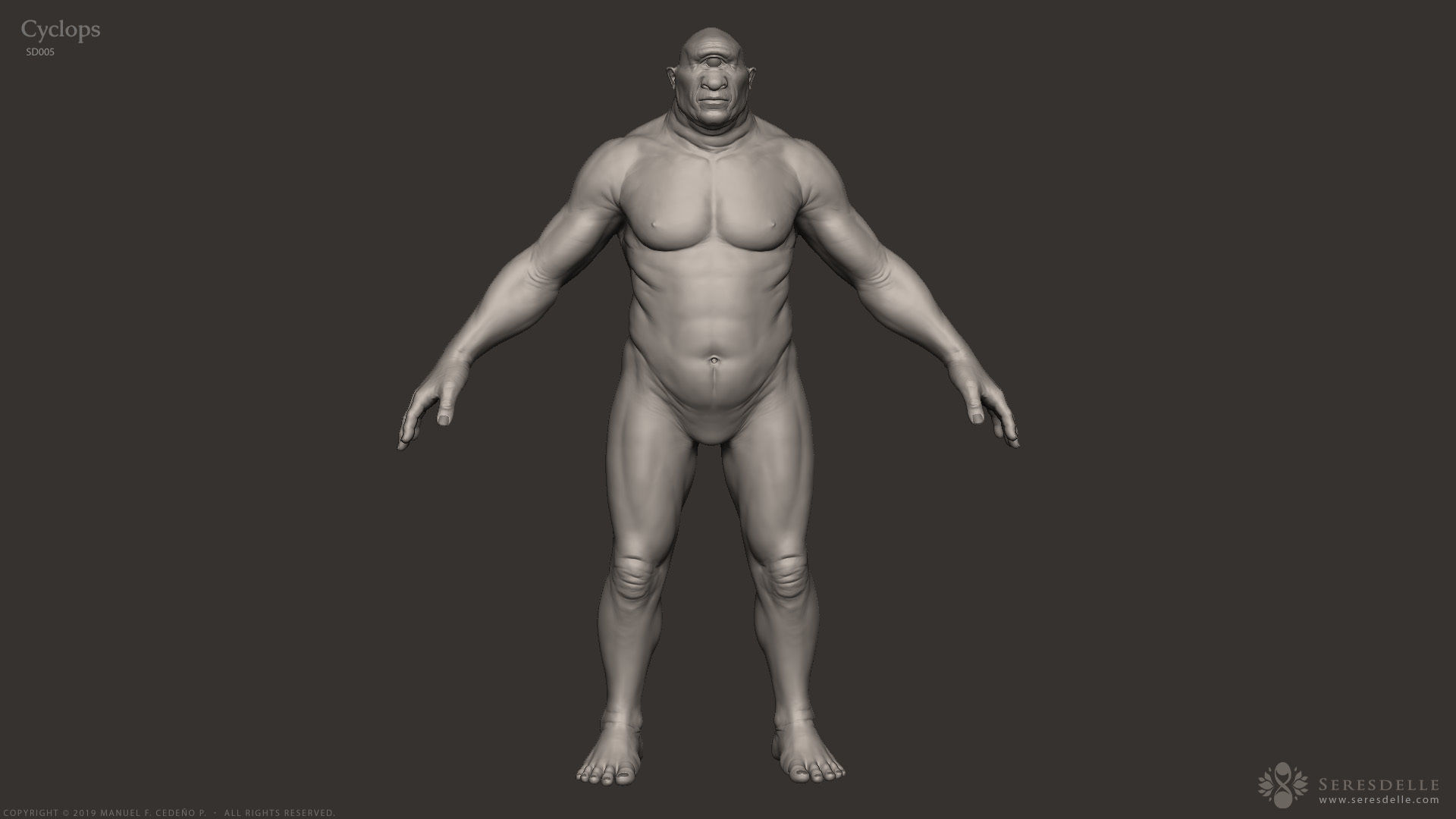 Cyclops - Highpoly Sculpture 3D model_1