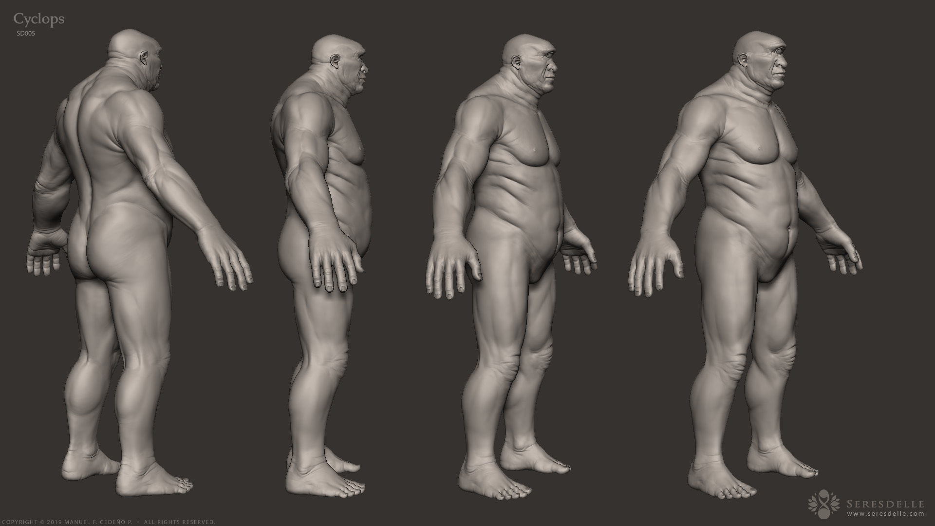 Cyclops - Highpoly Sculpture 3D model_4