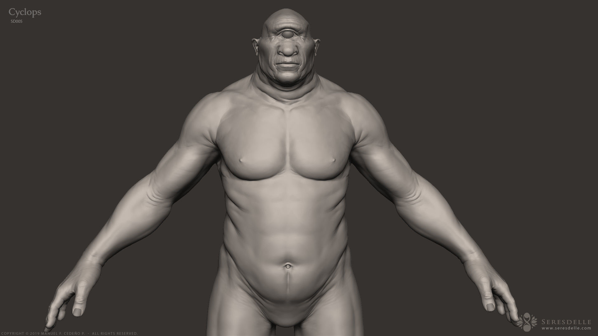 Cyclops - Highpoly Sculpture 3D model_5