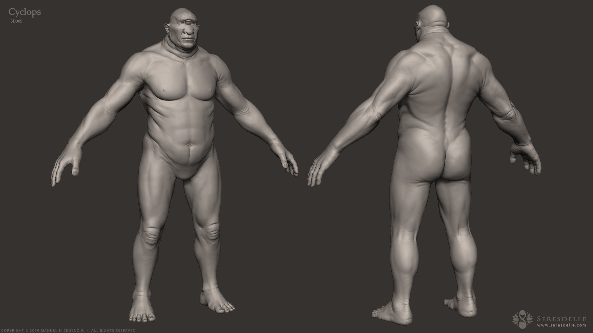 Cyclops - Highpoly Sculpture 3D model_2