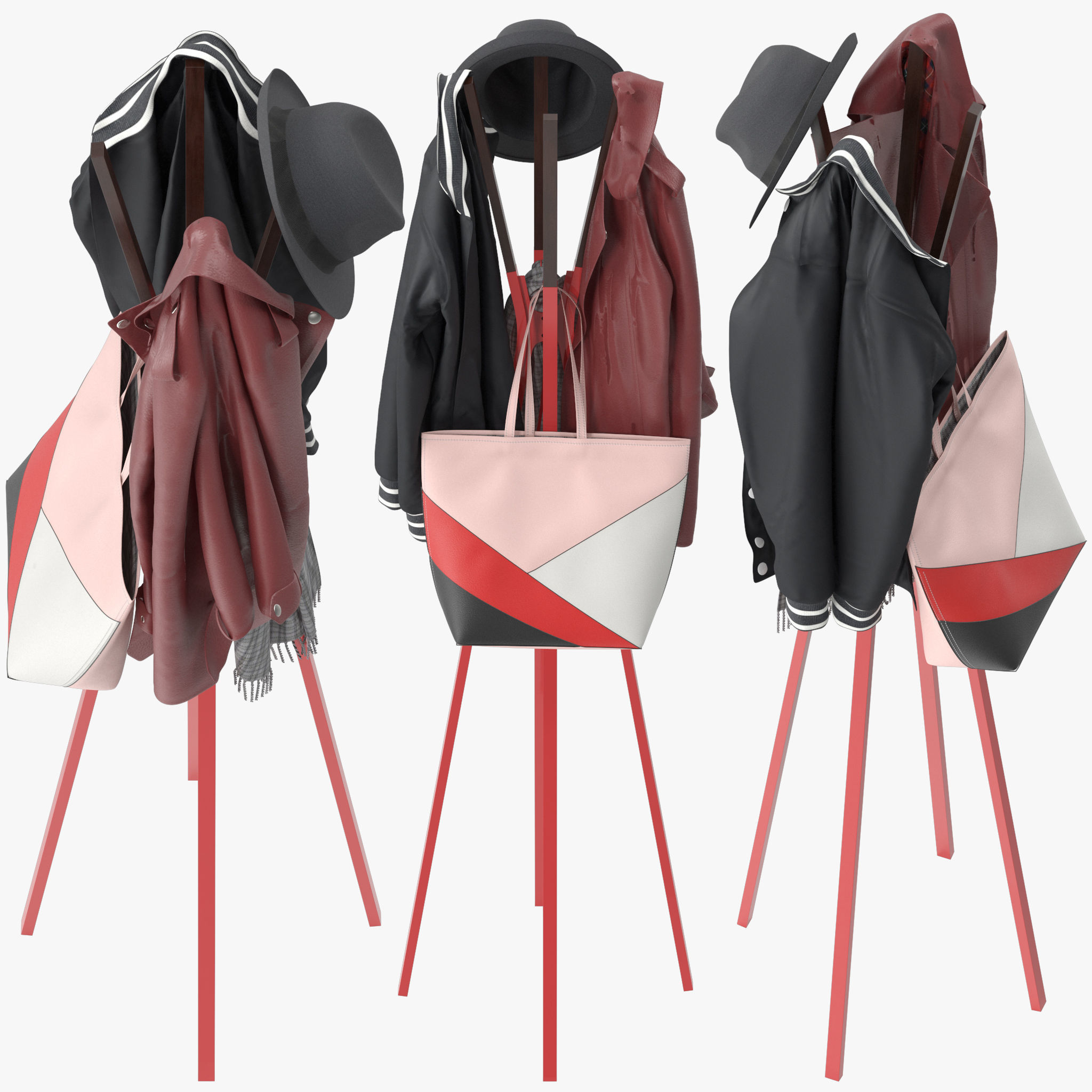 Splash Coat Rack 3D model_1