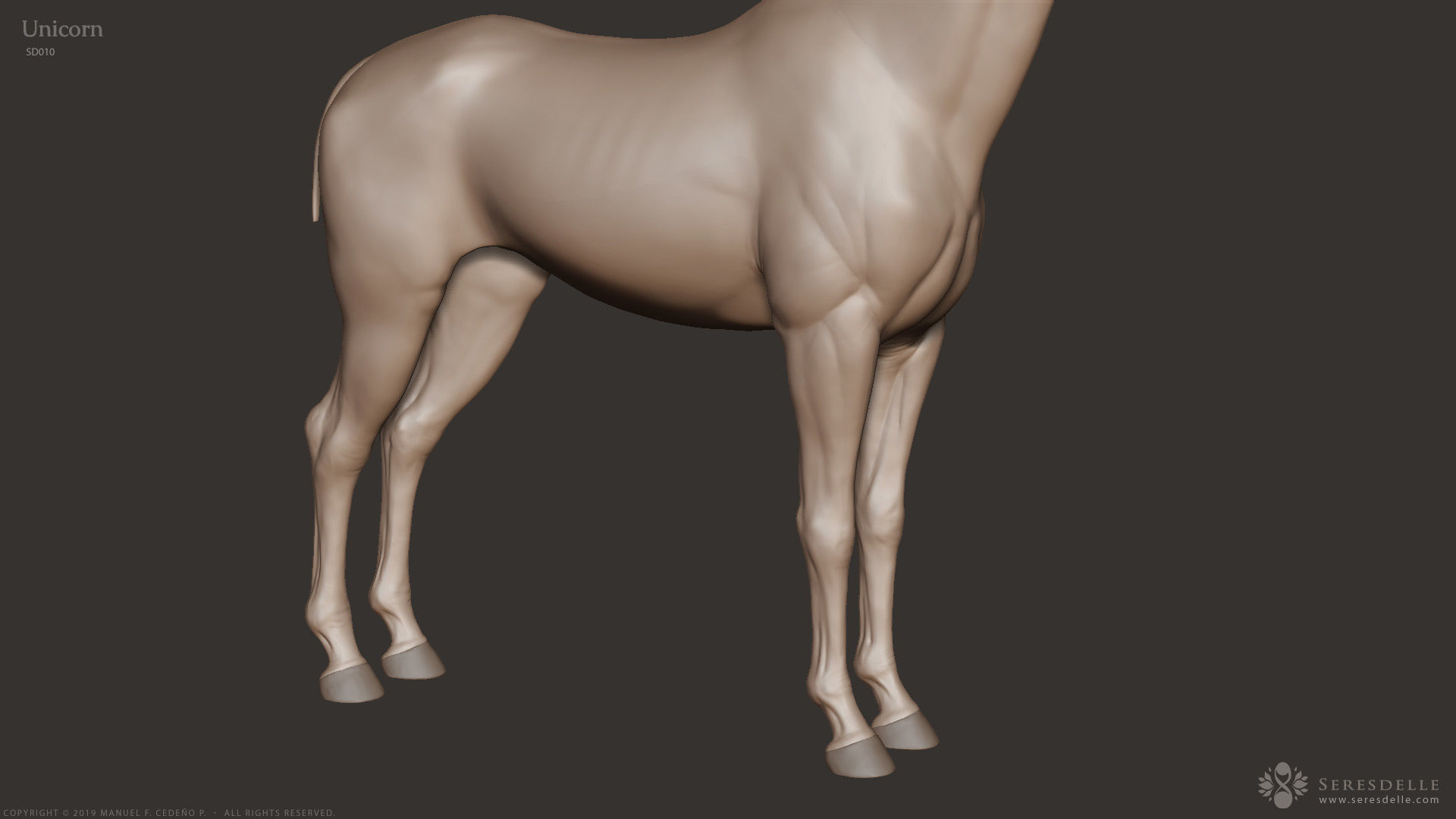 Unicorn - Highpoly Sculpture 3D model_7