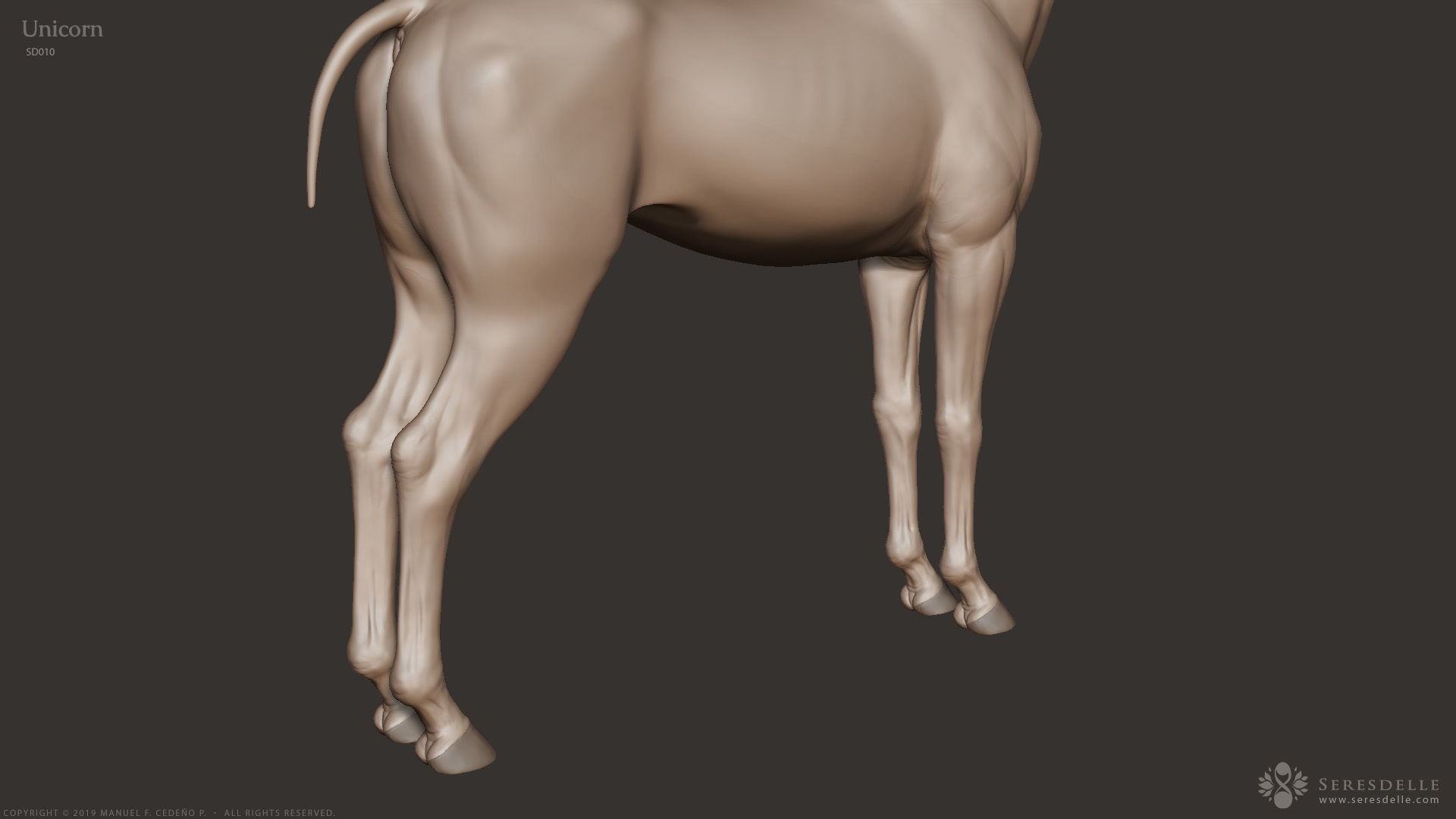 Unicorn - Highpoly Sculpture 3D model_11
