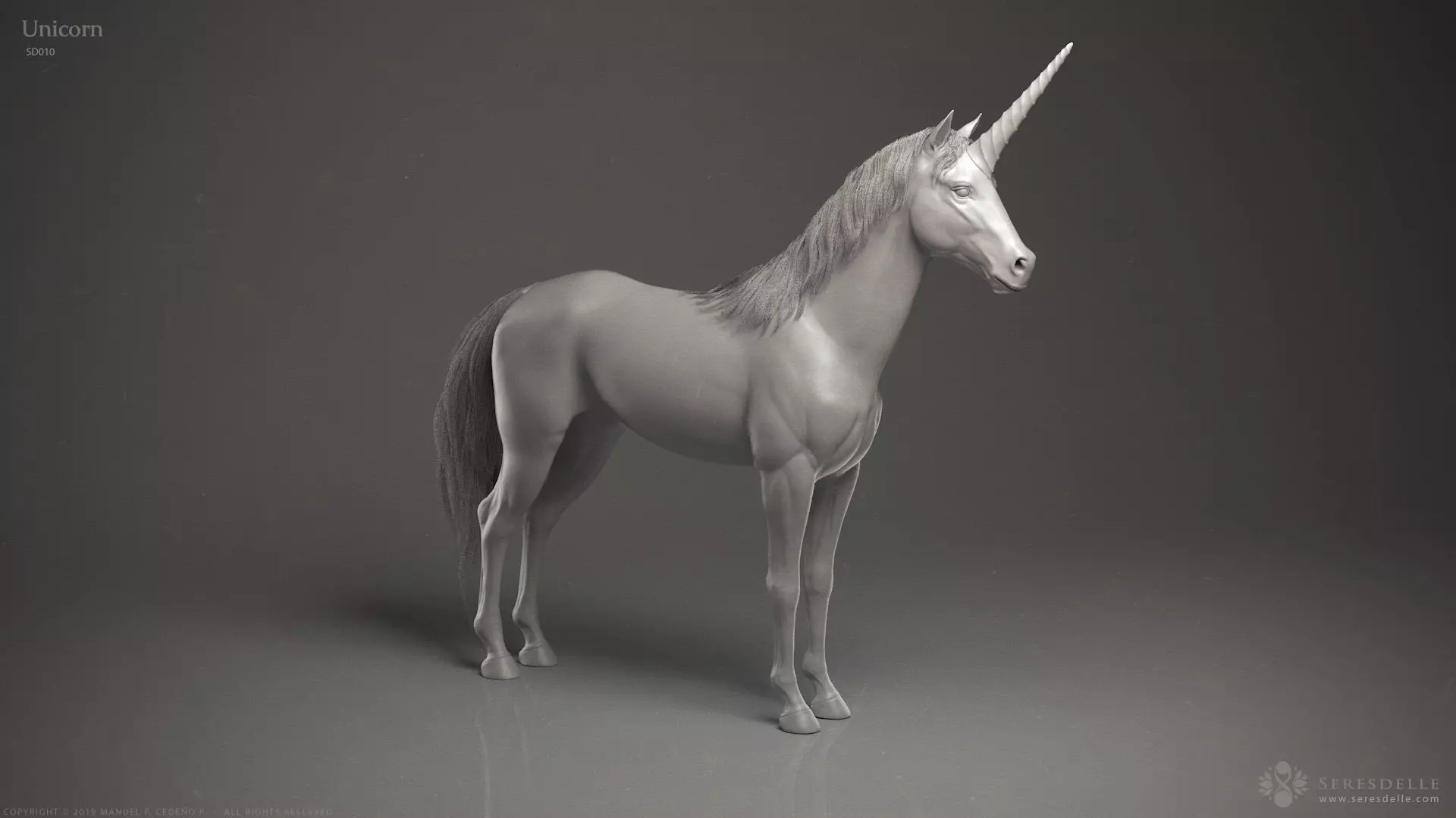 Unicorn - Highpoly Sculpture 3D model_0