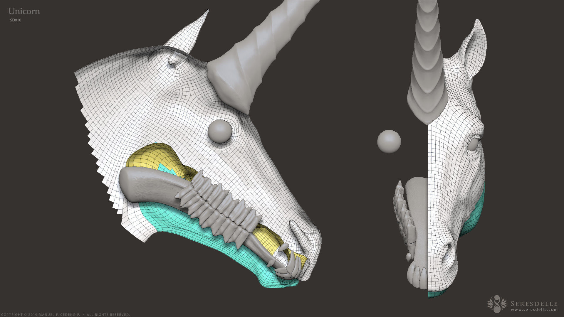 Unicorn - Highpoly Sculpture 3D model_16