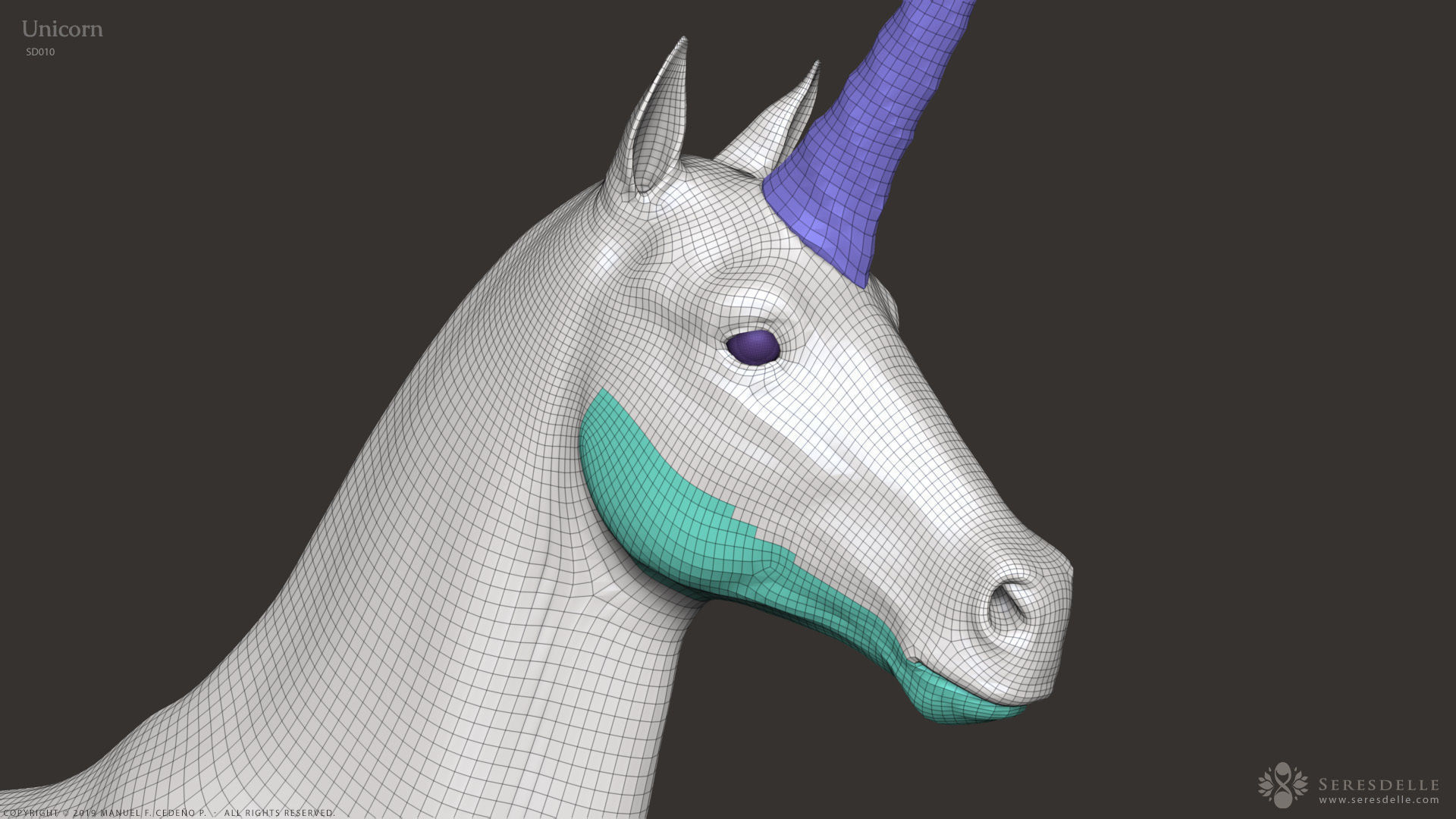 Unicorn - Highpoly Sculpture 3D model_15