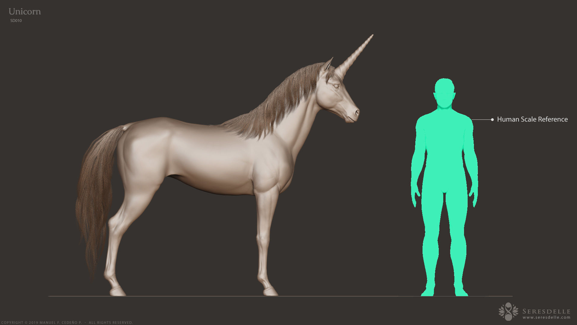 Unicorn - Highpoly Sculpture 3D model_18