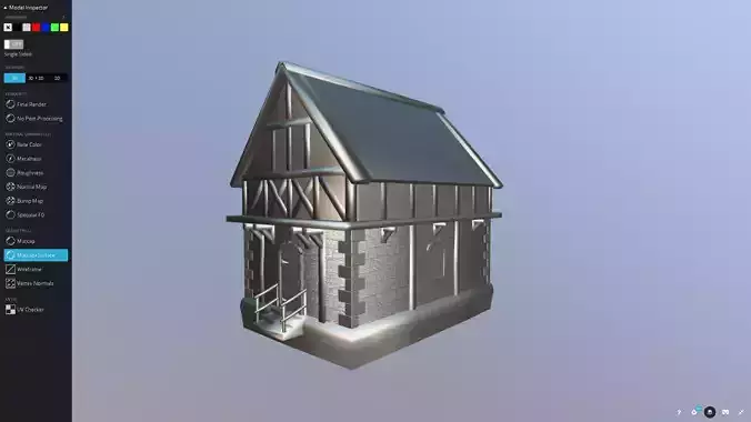 Medieval Tudor House 02 Low-poly 3D model