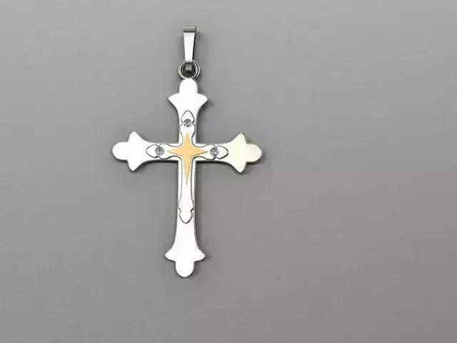 men cross pendant 3D print model