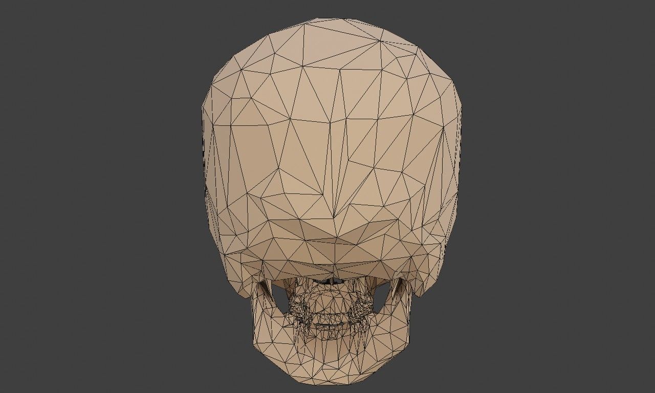 Low poly human skull Low-poly 3D model_16