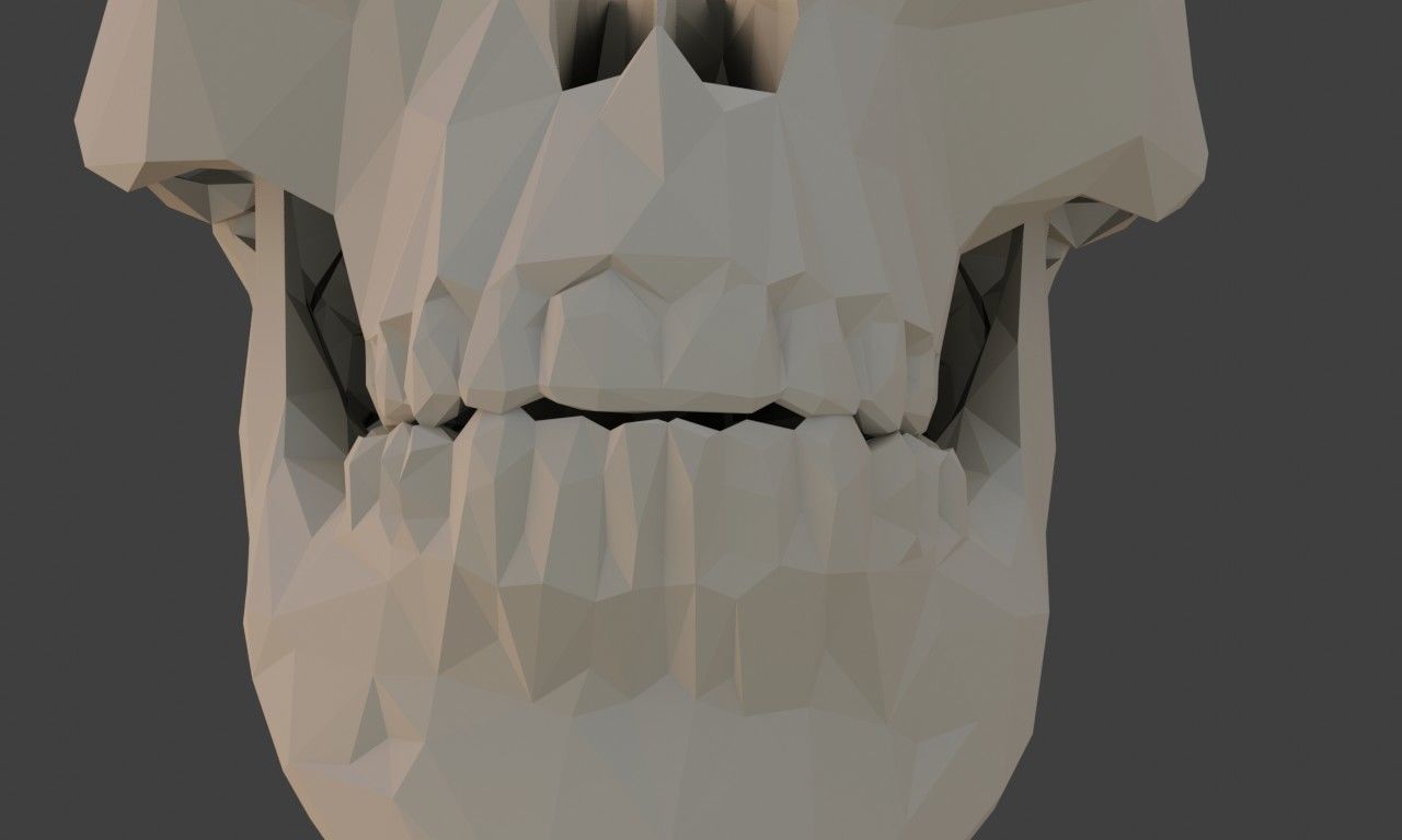 Low poly human skull Low-poly 3D model_7