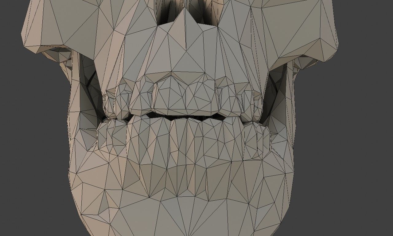 Low poly human skull Low-poly 3D model_8