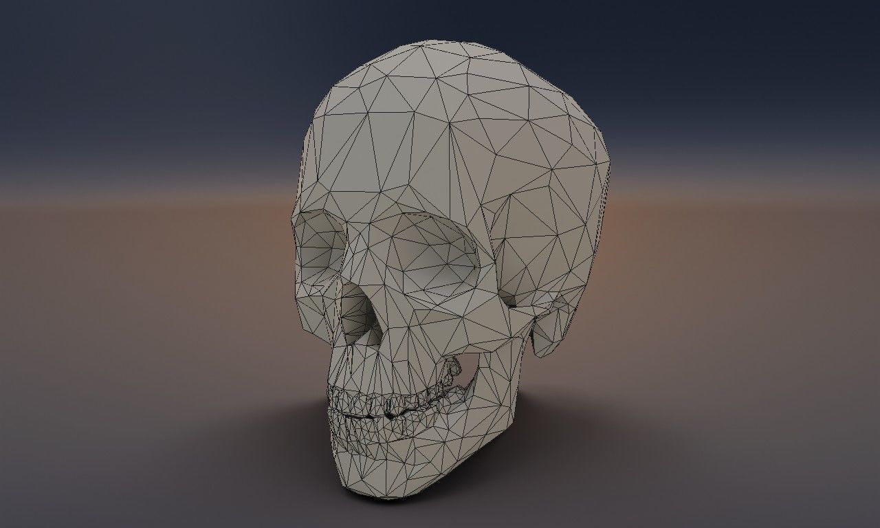 Low poly human skull Low-poly 3D model_4