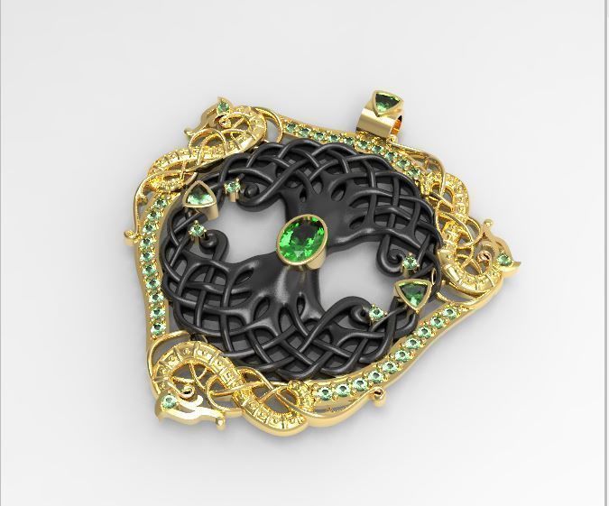 Pendant tree of life 3D print model 3D print model_3