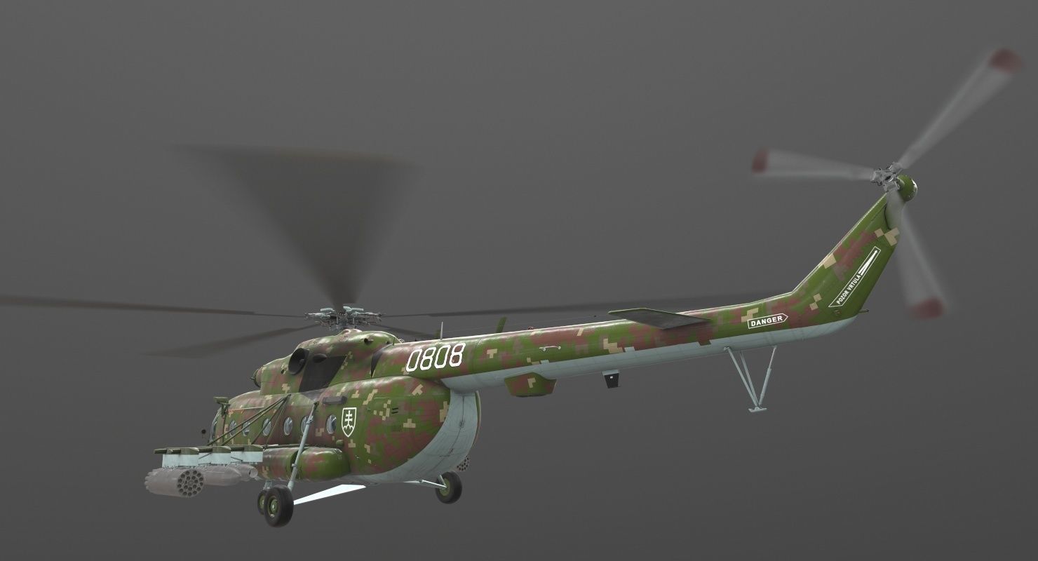 Mi-17 Slovak Air Force Animated Low-poly 3D model_10