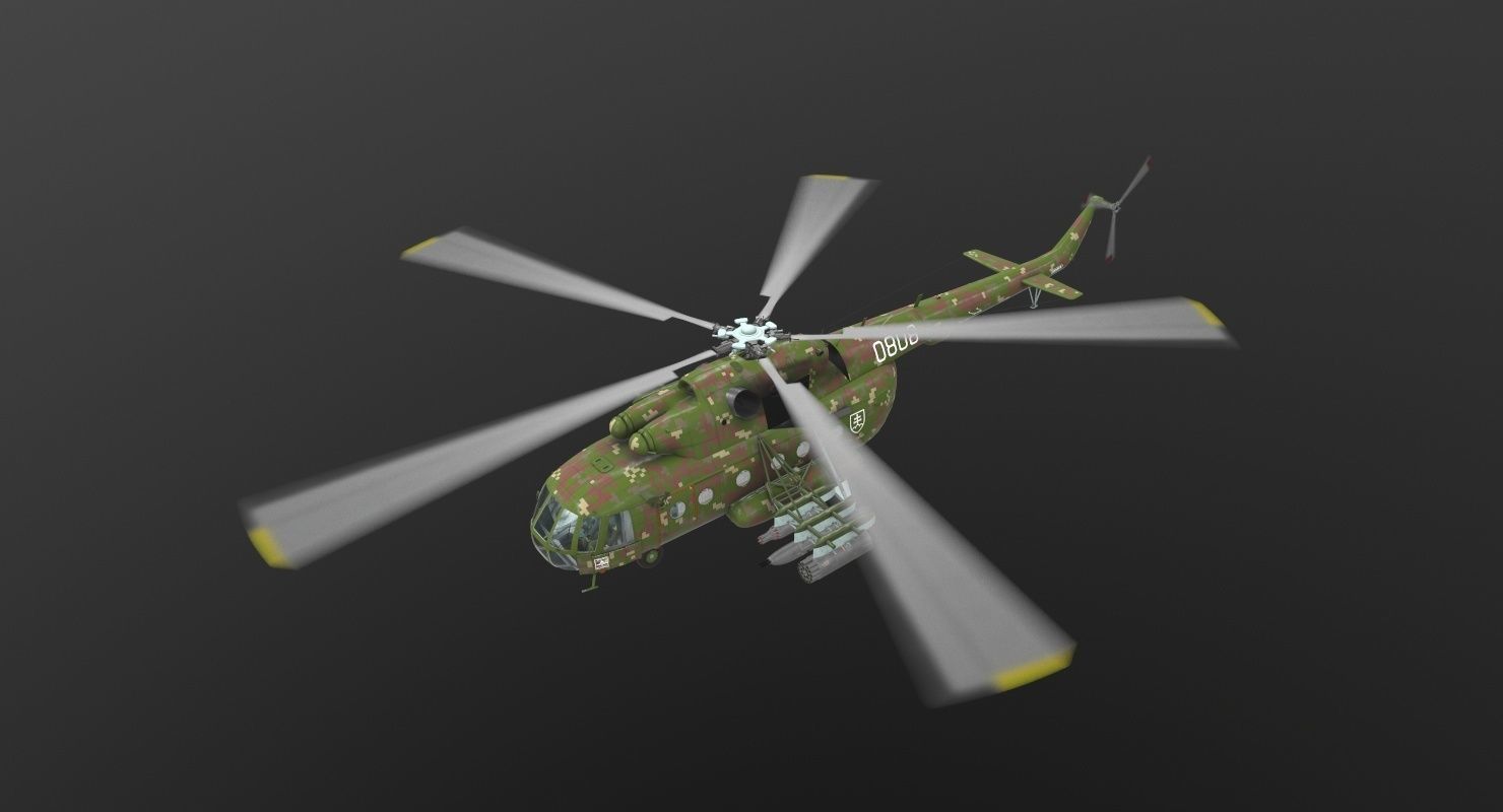Mi-17 Slovak Air Force Animated Low-poly 3D model_9