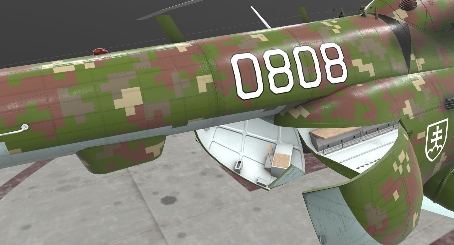 Mi-17 Slovak Air Force Animated Low-poly 3D model_26