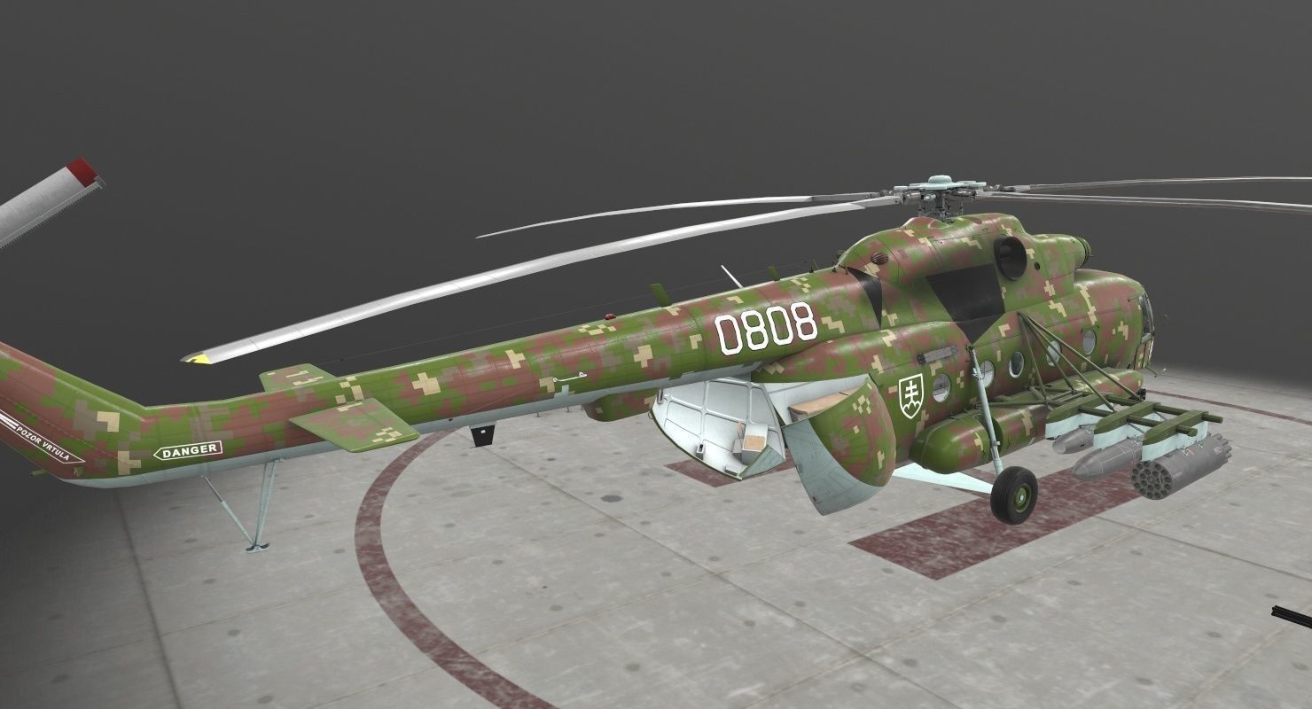 Mi-17 Slovak Air Force Animated Low-poly 3D model_15
