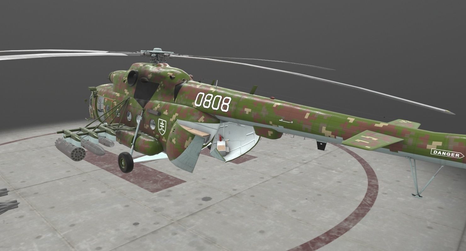 Mi-17 Slovak Air Force Animated Low-poly 3D model_14