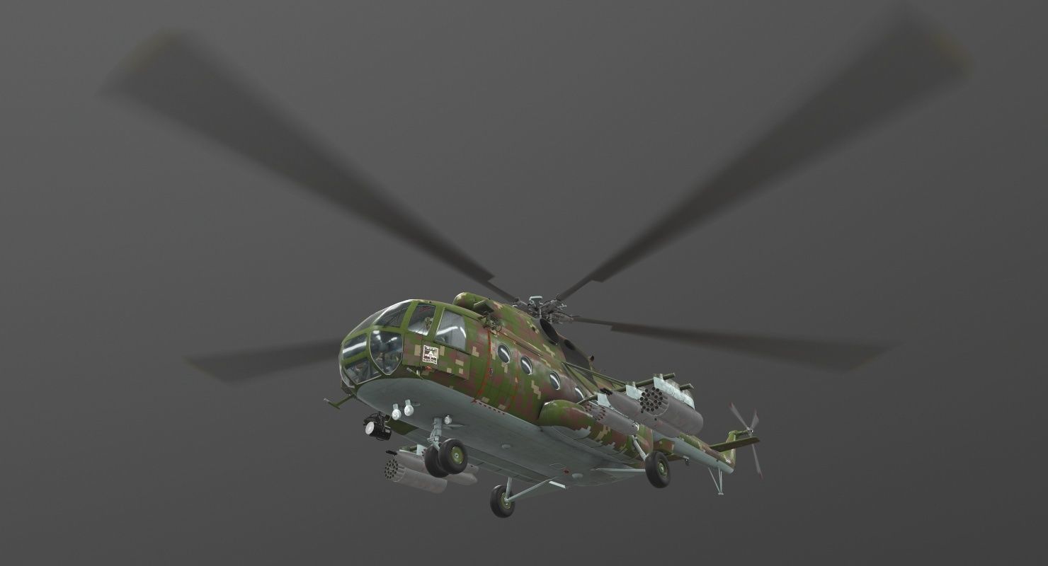 Mi-17 Slovak Air Force Animated Low-poly 3D model_11