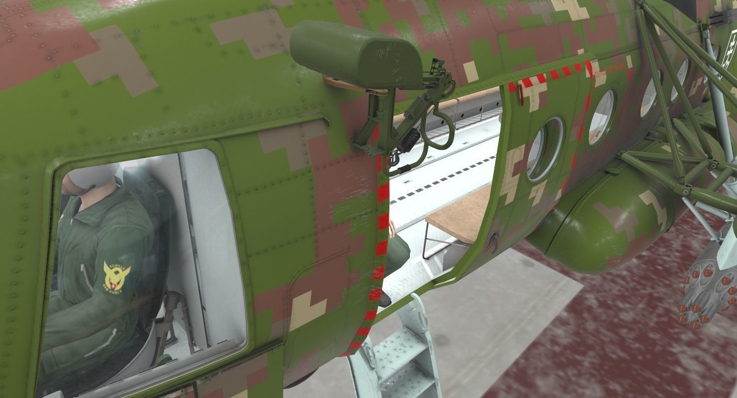 Mi-17 Slovak Air Force Animated Low-poly 3D model_19