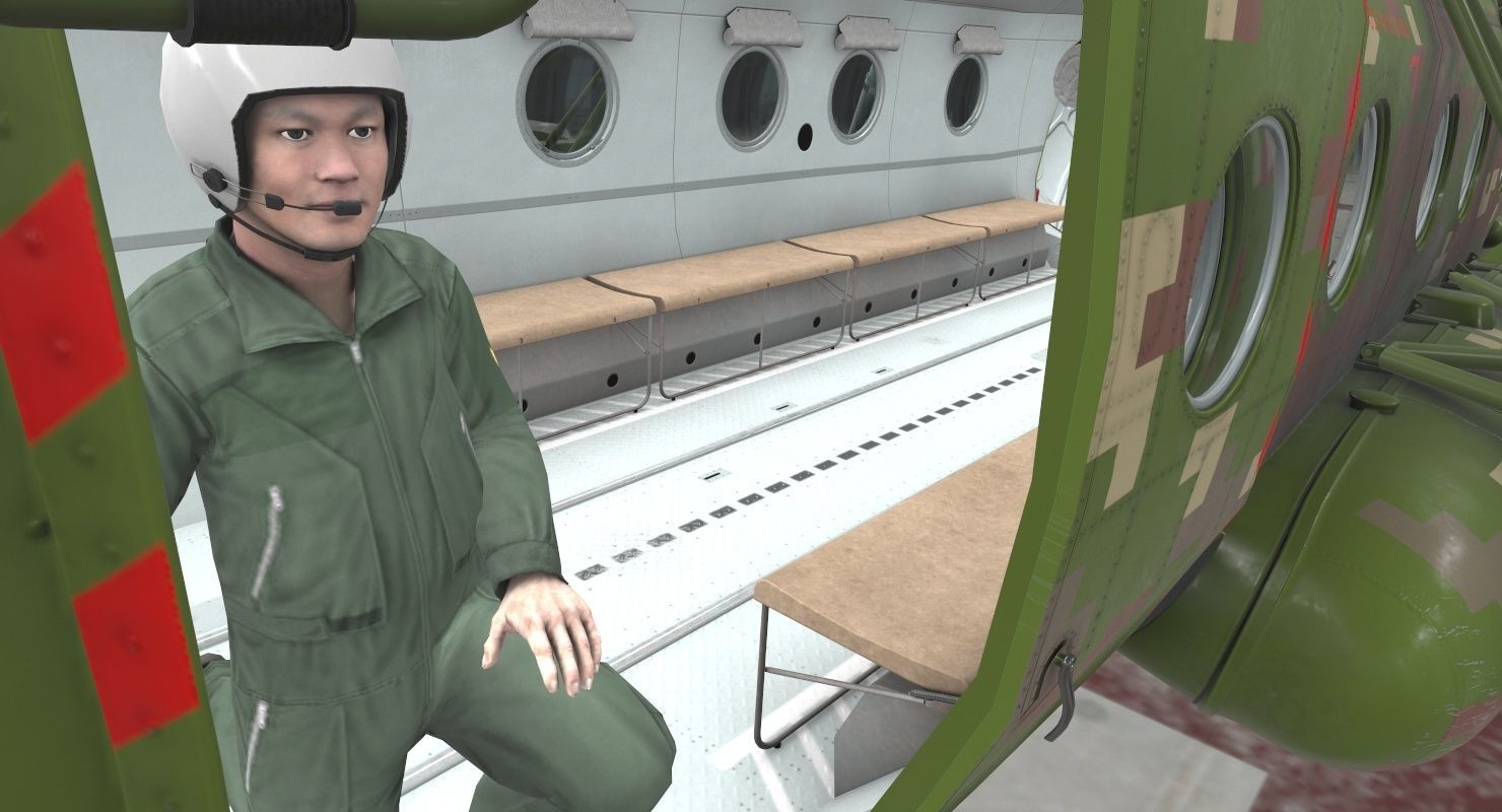 Mi-17 Slovak Air Force Animated Low-poly 3D model_30