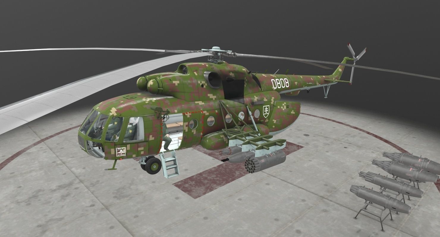 Mi-17 Slovak Air Force Animated Low-poly 3D model_13