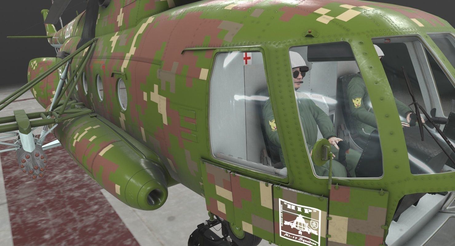 Mi-17 Slovak Air Force Animated Low-poly 3D model_28