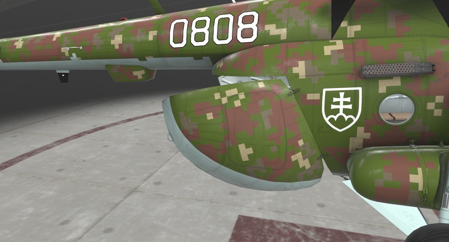 Mi-17 Slovak Air Force Animated Low-poly 3D model_27