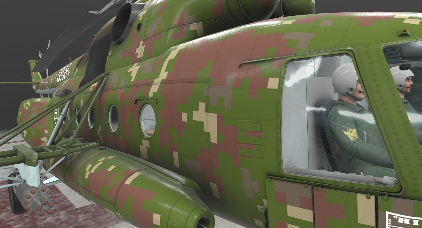 Mi-17 Slovak Air Force Animated Low-poly 3D model_16