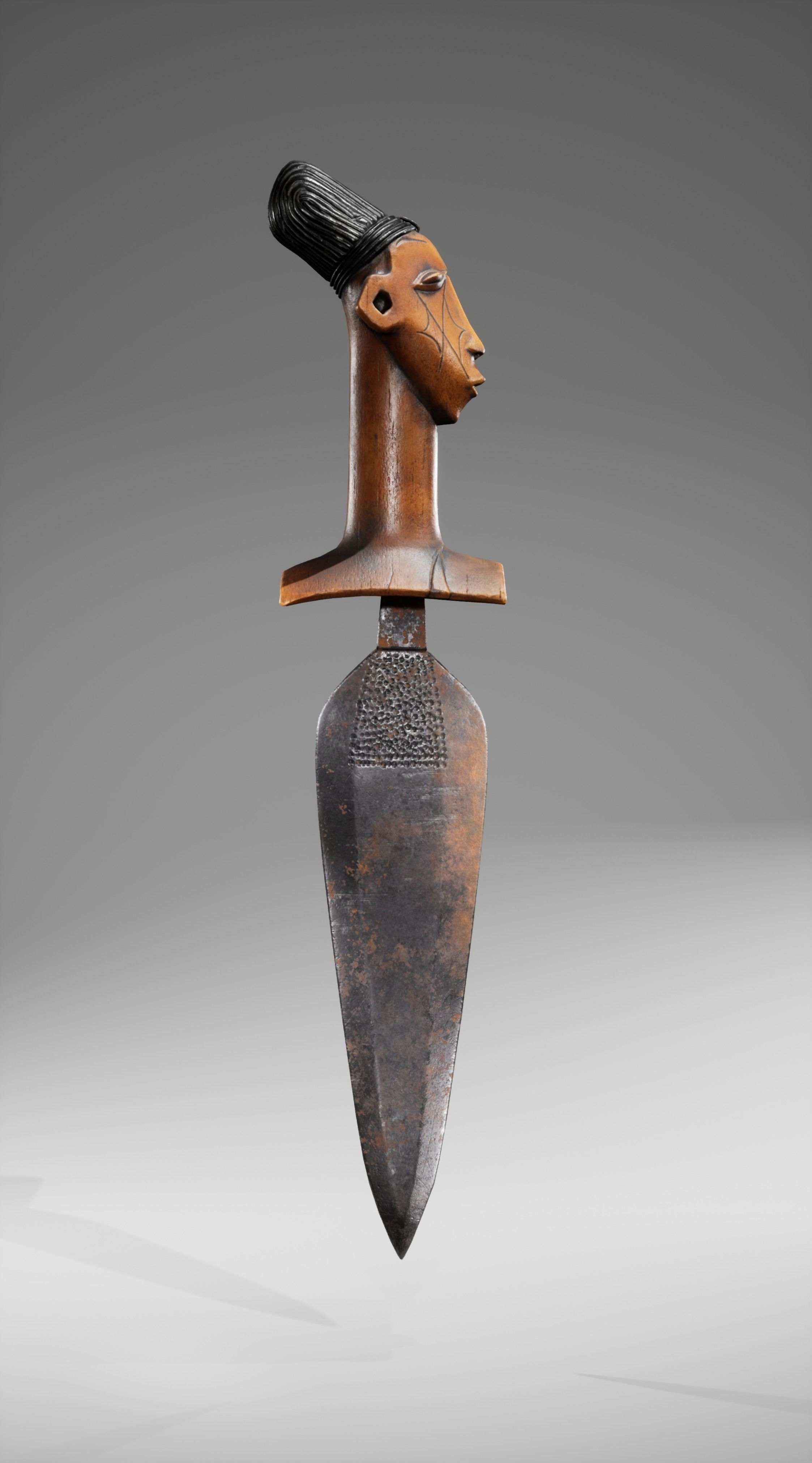 Mangbetu Knife PBR Game Ready Model Low-poly 3D model_3