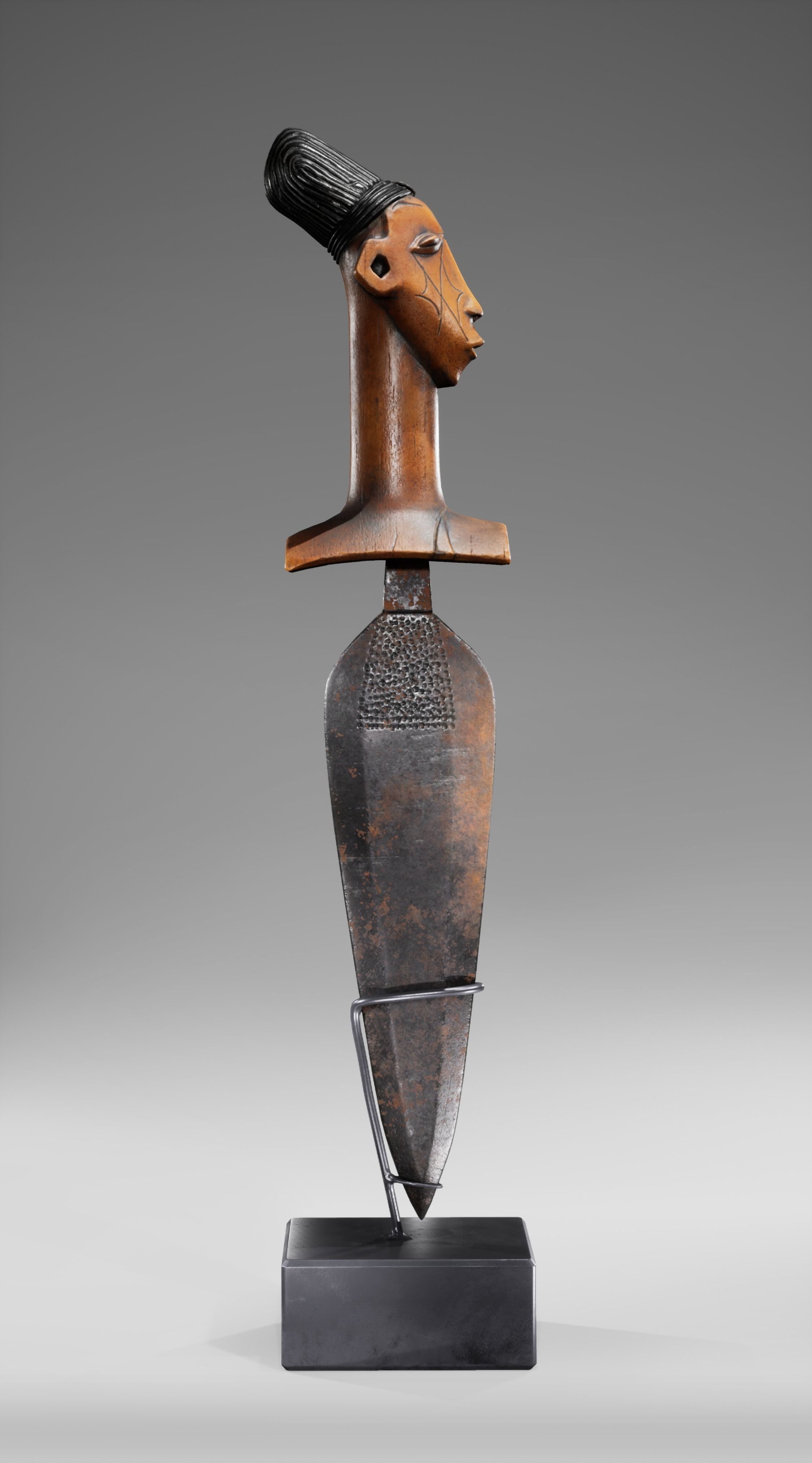 Mangbetu Knife PBR Game Ready Model Low-poly 3D model_1