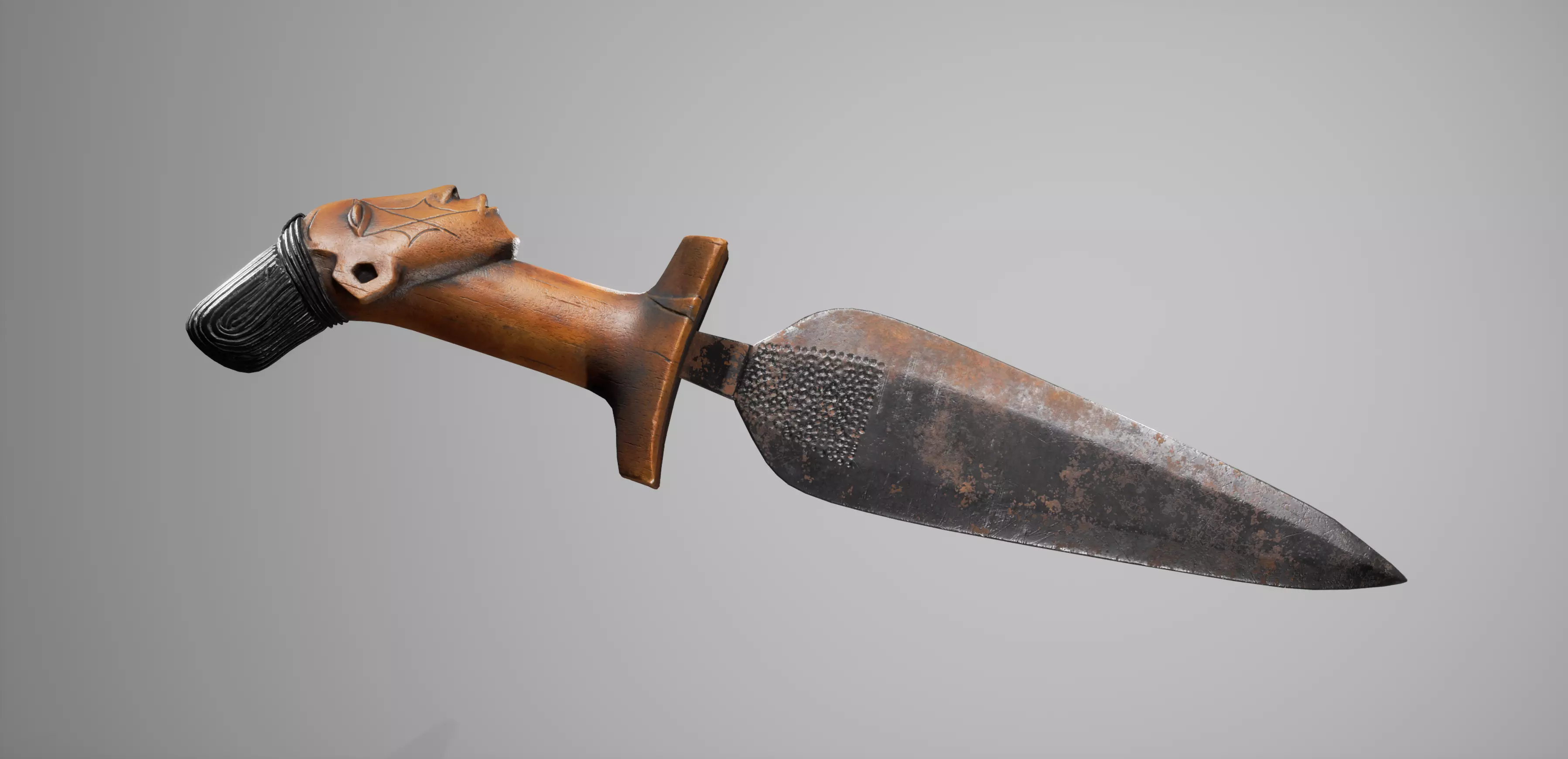 Mangbetu Knife PBR Game Ready Model Low-poly 3D model_0