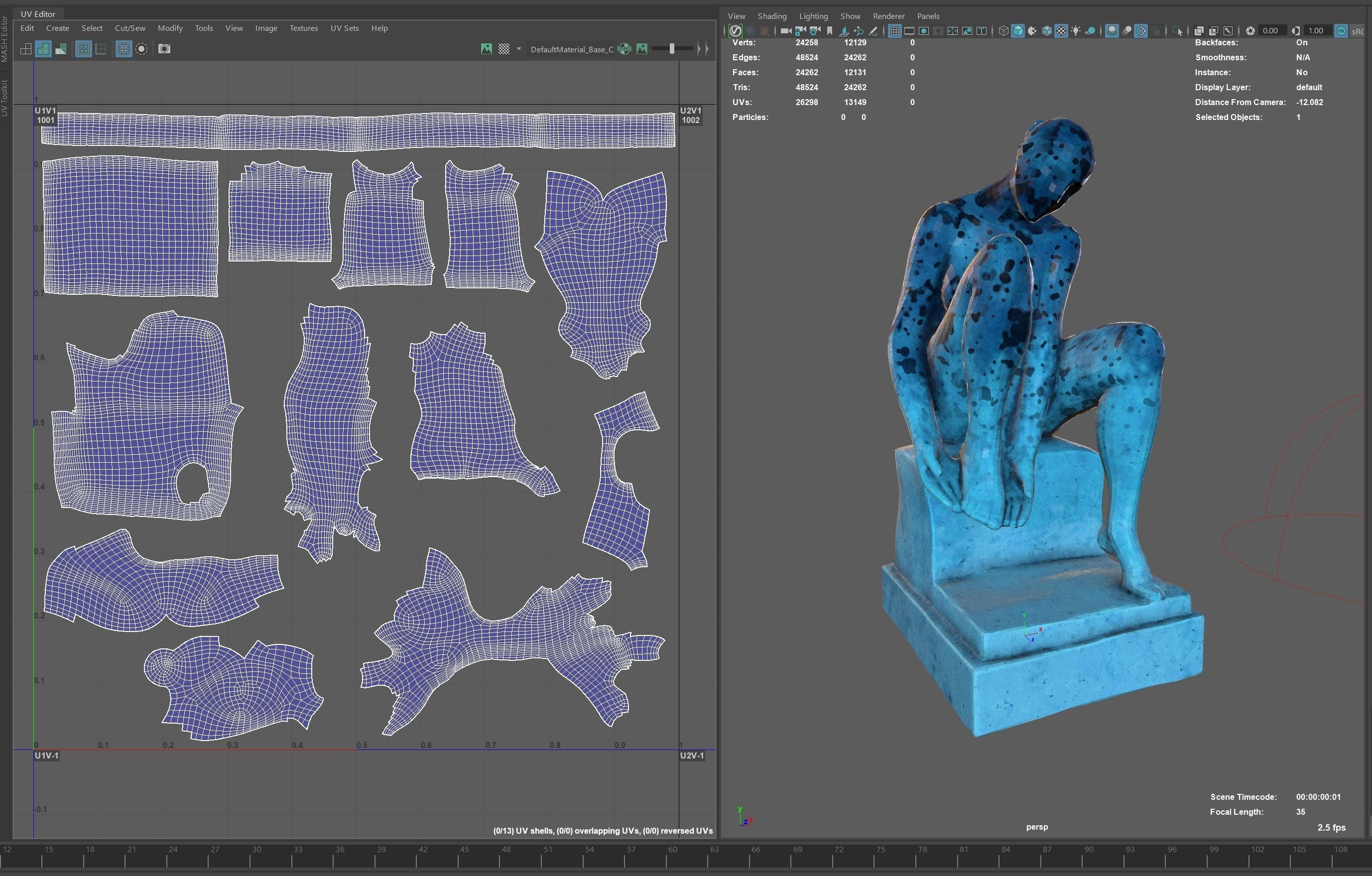 Statue Parliment Bern 3D model_2