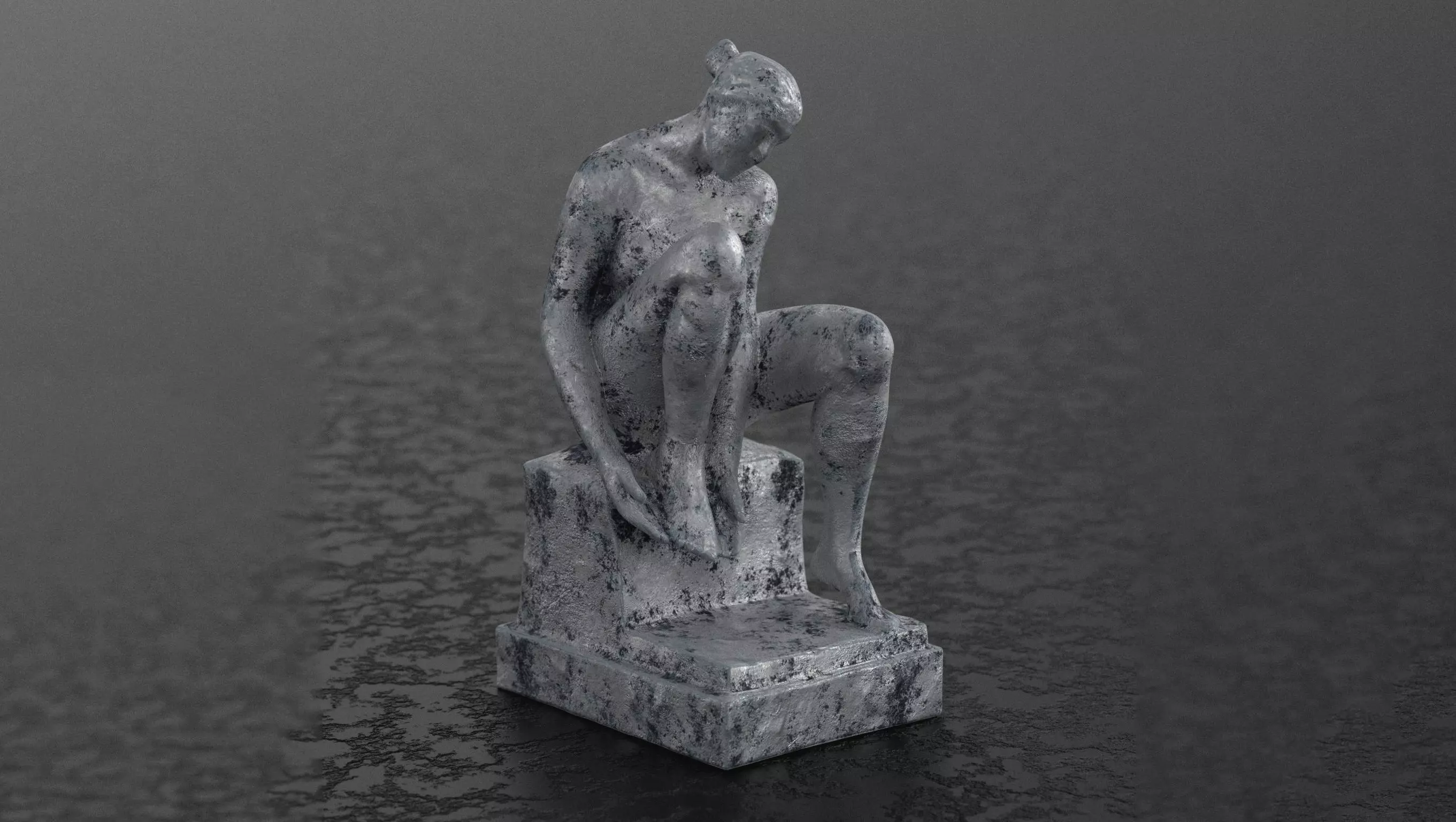 Statue Parliment Bern 3D model_0