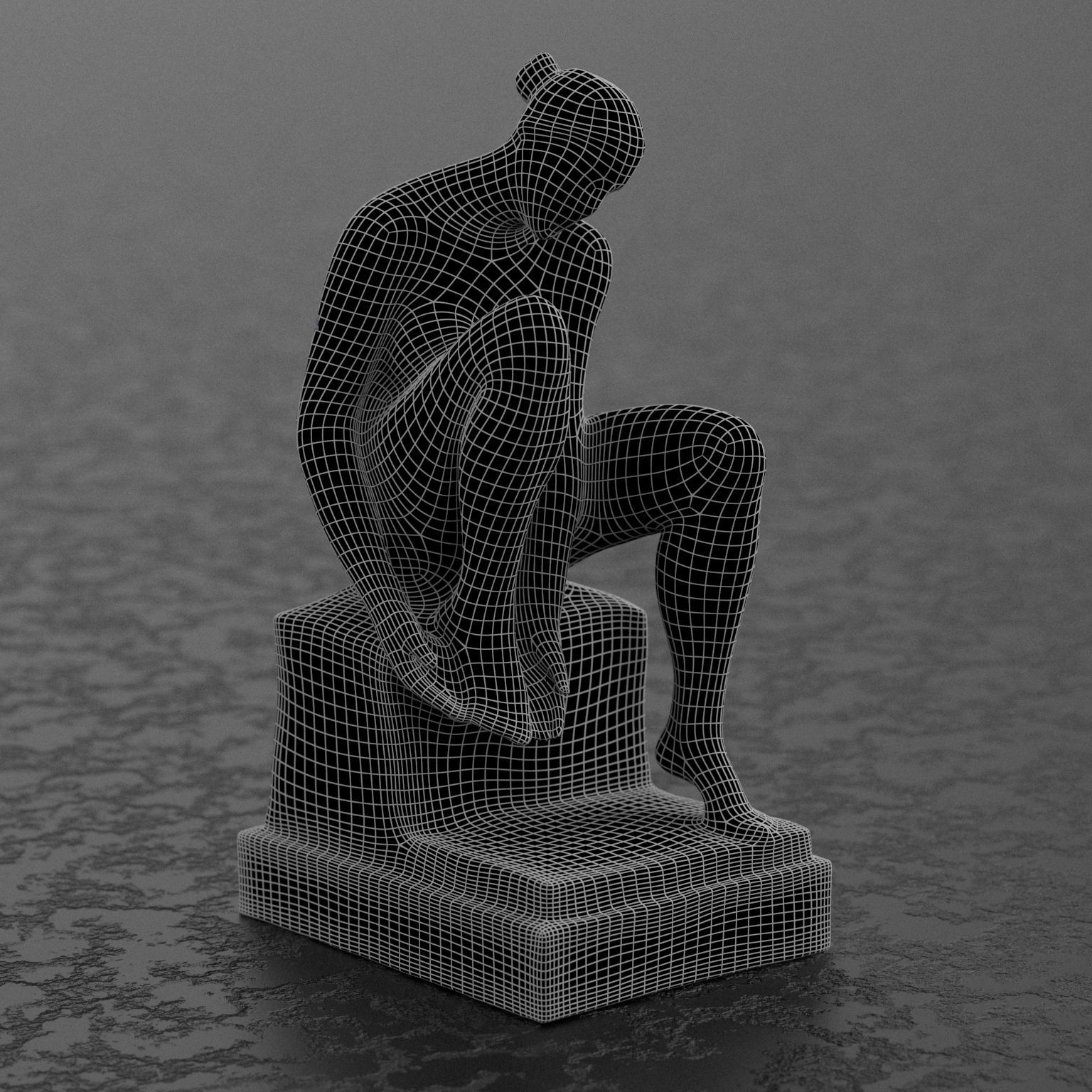 Statue Parliment Bern 3D model_1