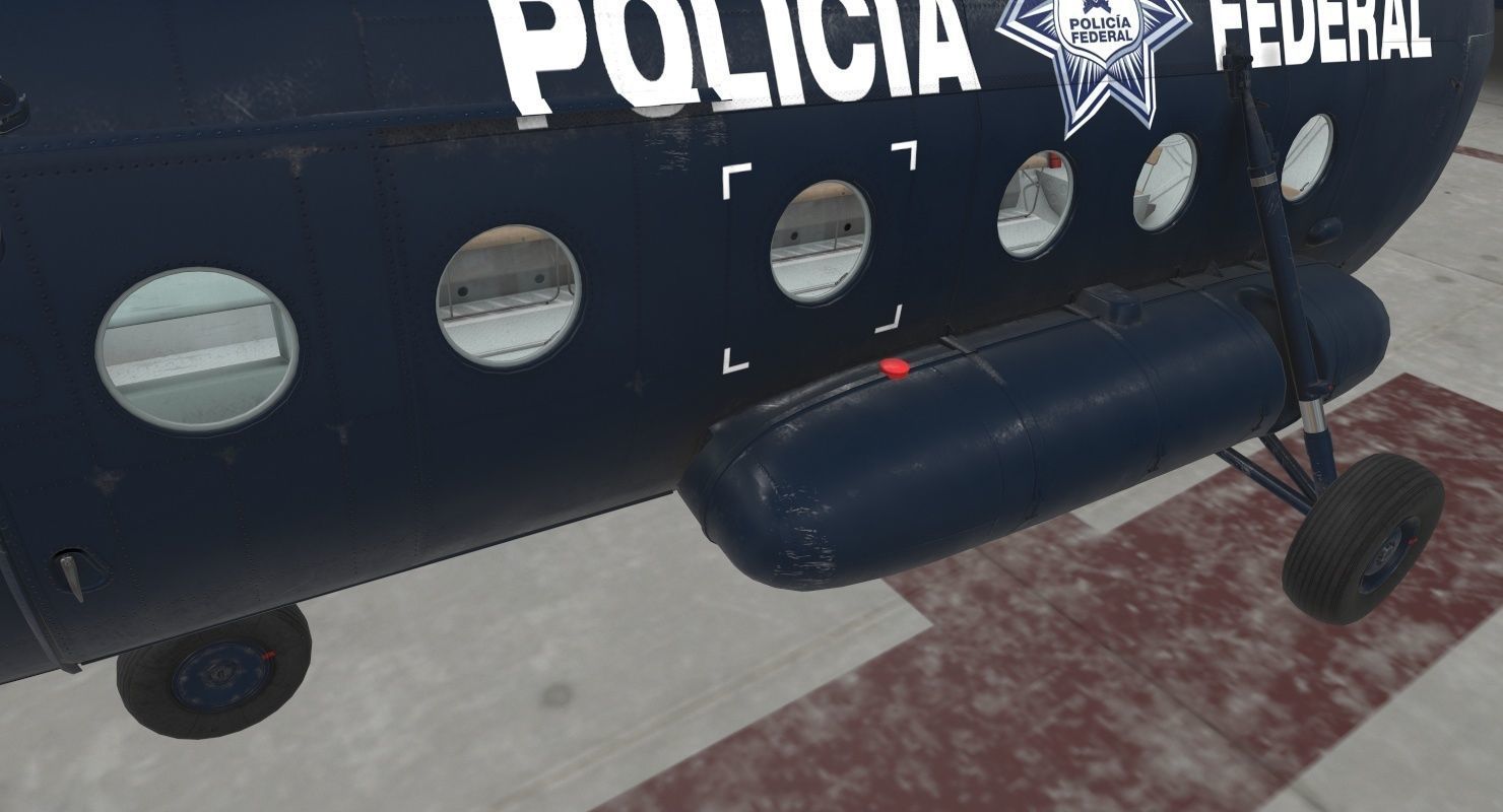 Mi-17 Mexican Police Low-poly 3D model_9