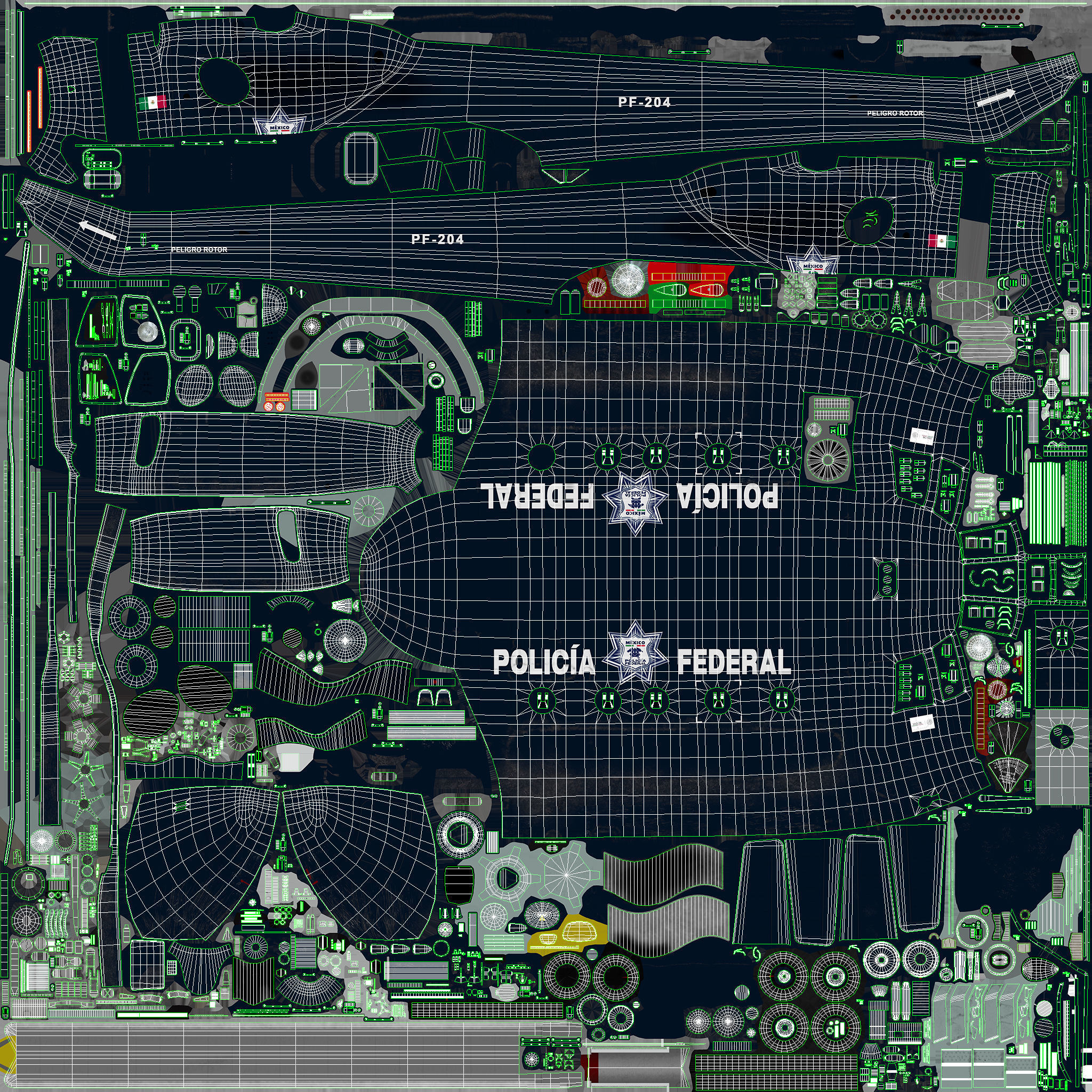 Mi-17 Mexican Police Low-poly 3D model_61