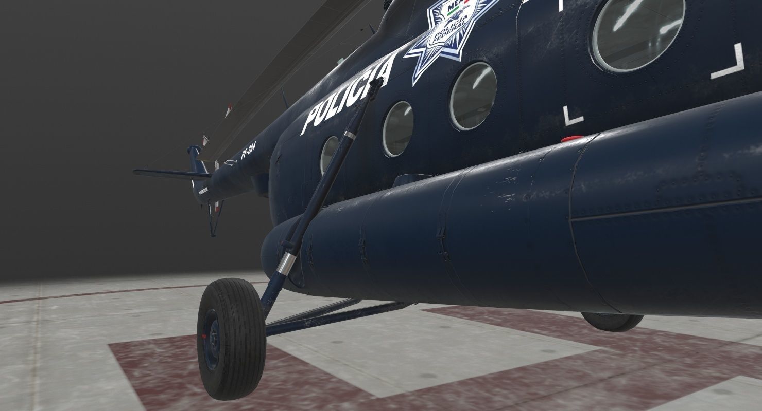 Mi-17 Mexican Police Low-poly 3D model_43