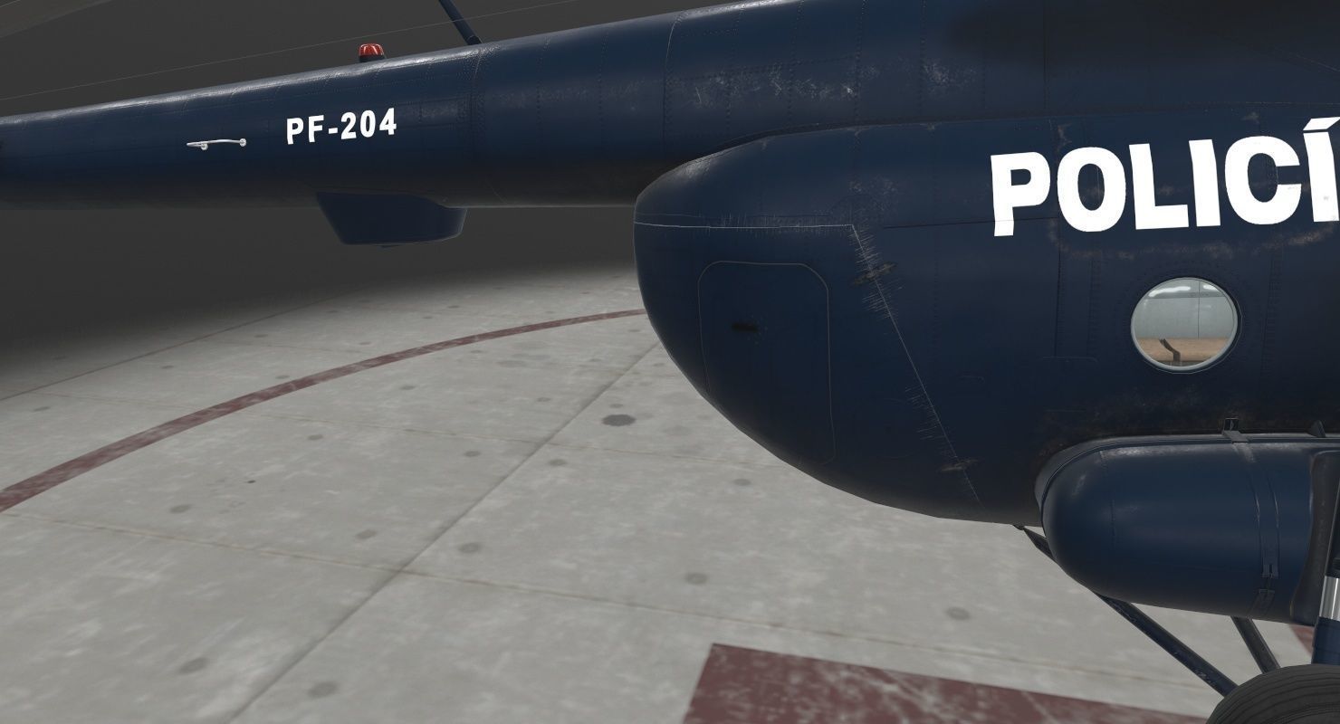 Mi-17 Mexican Police Low-poly 3D model_16