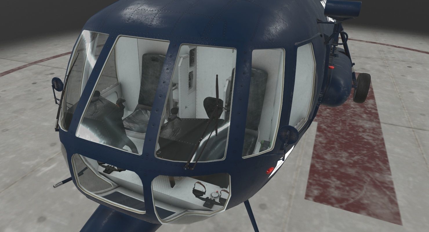 Mi-17 Mexican Police Low-poly 3D model_7